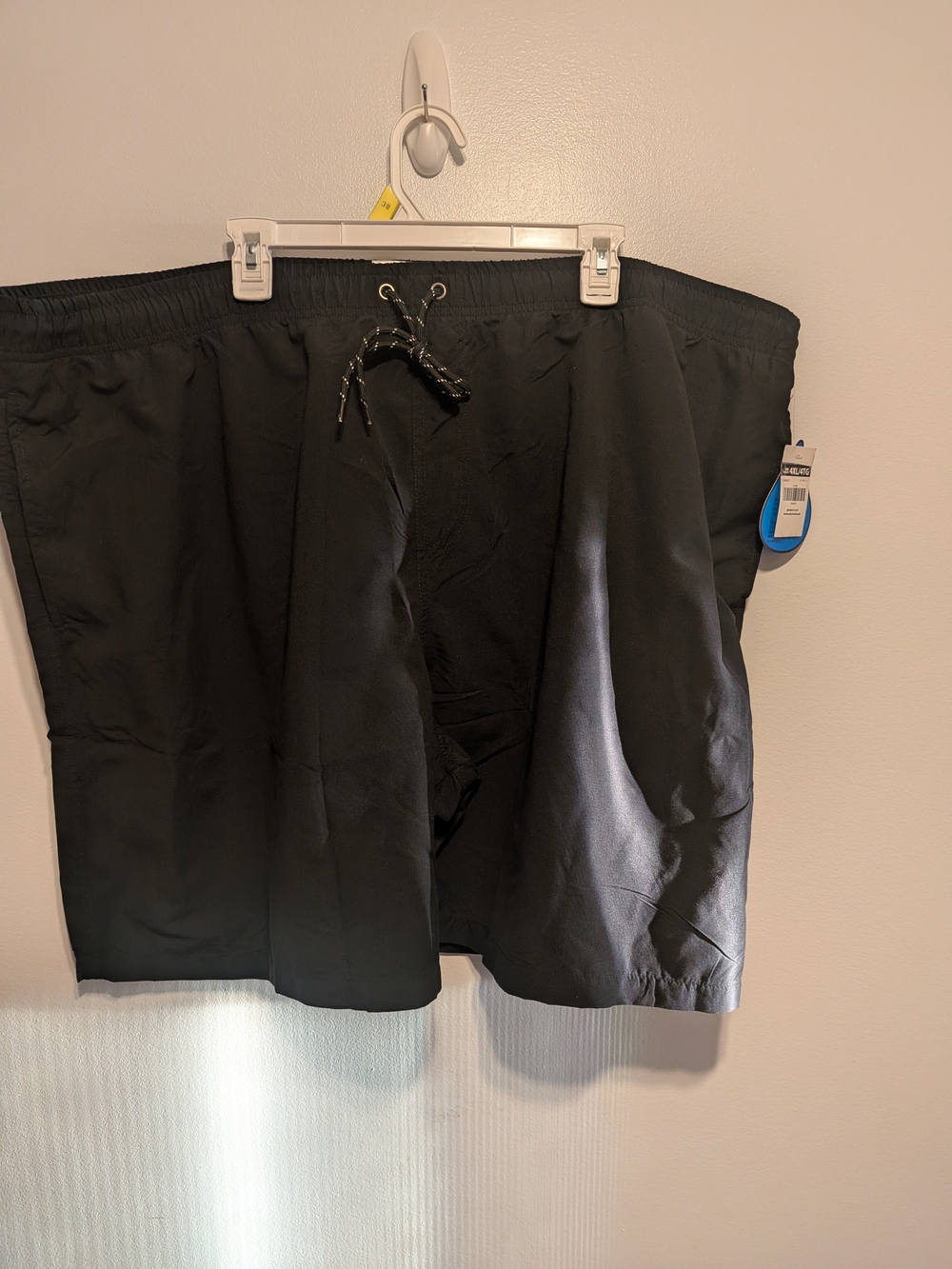 Men's Black Swim Trunks with Contrast Drawstring